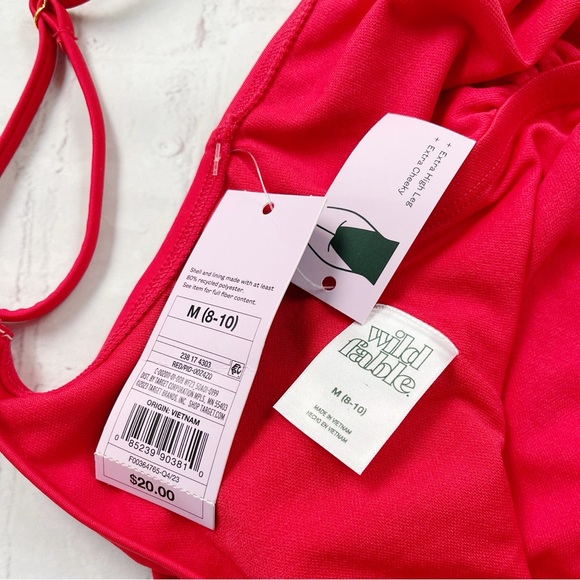 Wild Fable NWT red one piece swimsuit extra cheeky extra high leg multiple sizes - Picture 6 of 7